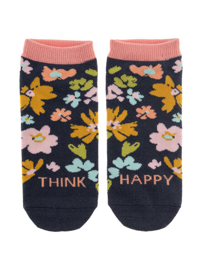 Think Happy Navy Floral Socks - Rewired & Real
