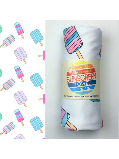 Sunscreen Towel with Hood-Popsicles - Rewired & Real