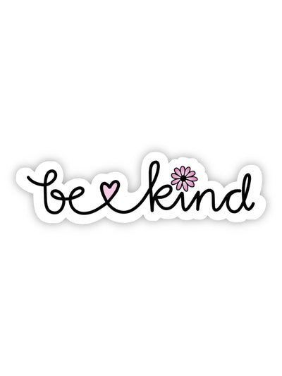 Be Kind Cursive Floral Sticker - Rewired & Real