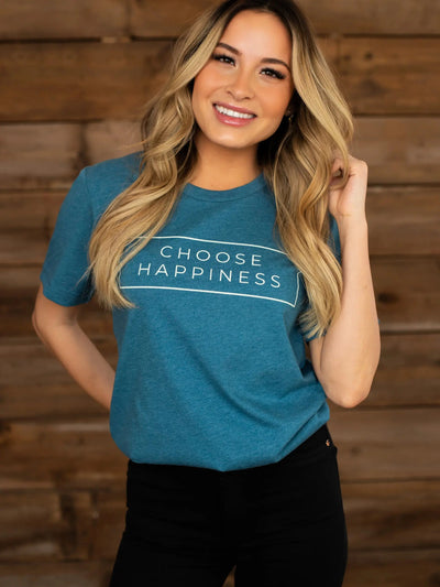 Choose Happiness Graphic Tshirt - Teal - Rewired & Real