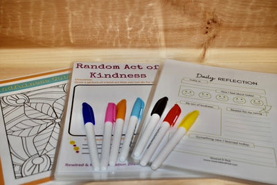 Picture: Wellness Bundle, worksheet samples with dry erase markers.