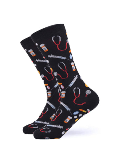 Fun Black Health Socks - Rewired & Real