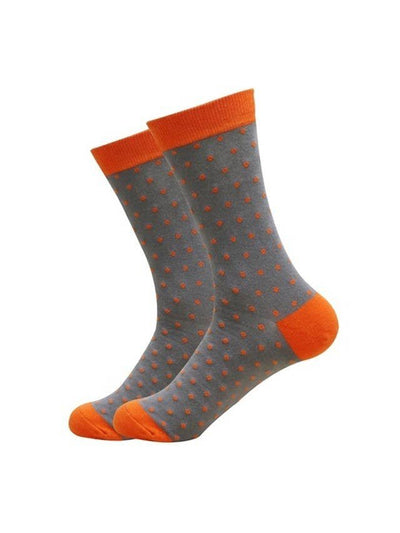 Grey and Orange Polka Dot Socks - Rewired & Real