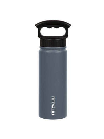 18 oz Double-wall Vacuum-insulated Bottle +3 Finger Grip Cap - Rewired & Real