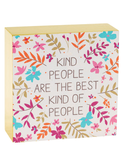 Kind People Wood Block Sign - Rewired & Real