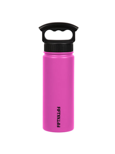 18 oz Double-wall Vacuum-insulated Bottle +3 Finger Grip Cap - Rewired & Real