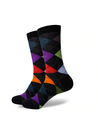Multi Color Black Argyle Socks - Rewired & Real