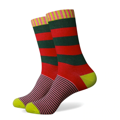 Red and Green Two Stripe Socks - Rewired & Real