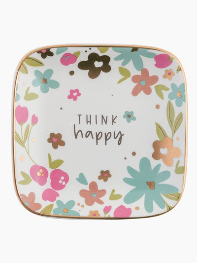Think Happy Flora Small Square Trinket Tray - Rewired & Real