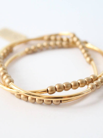 Gold and Gold RD Triple Wrap Bracelet Collection - Rewired & Real