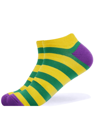 Yellow & Green Striped Ankle Socks - Rewired & Real